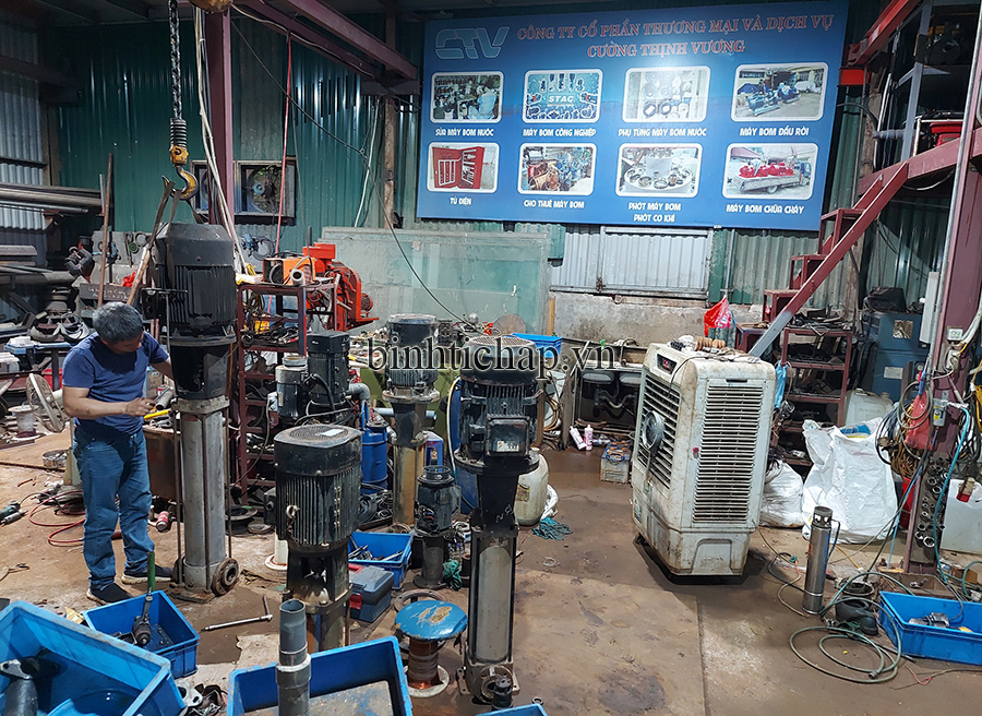 Sửa máy bơm trục đứng tại Cường Thịnh Vương JSC
