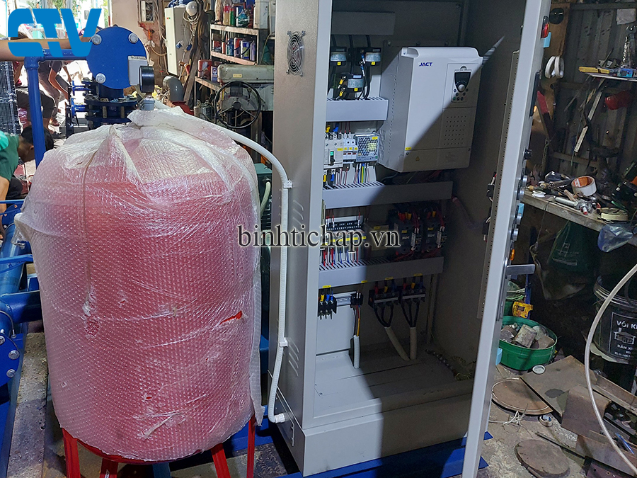 Thiết kế, lắp đặt cụm máy bơm tăng áp biến tần 37, 55Kw